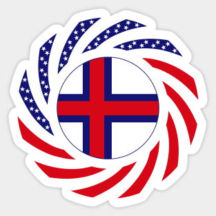 Faroe Islands American Multinational Patriot Flag Series Sticker